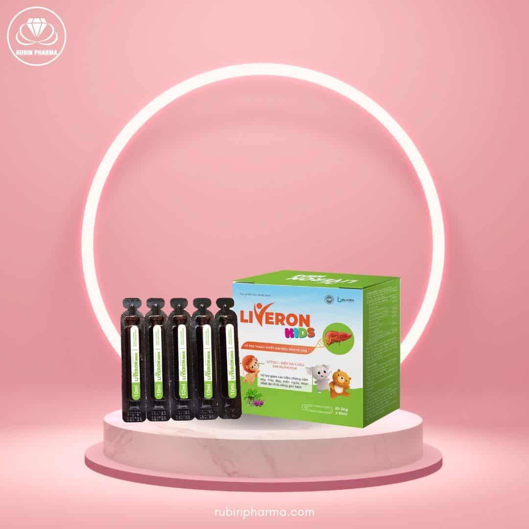 Bổ gan Liveron Kids (Hộp 20 Ống) - Hổ trợ thanh nhiệt mát gan 1 liveron kids